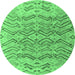 Round Solid Emerald Green Modern Rug, abs4788emgrn