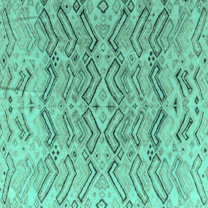 Square Machine Washable Solid Turquoise Modern Area Rugs, wshabs4788turq