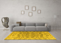 Machine Washable Solid Yellow Modern Rug, wshabs4788yw