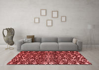 Machine Washable Abstract Red Modern Rug, wshabs4789red