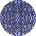 Round Machine Washable Abstract Blue Modern Rug, wshabs4789blu