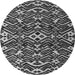 Round Machine Washable Abstract Gray Modern Rug, wshabs4789gry