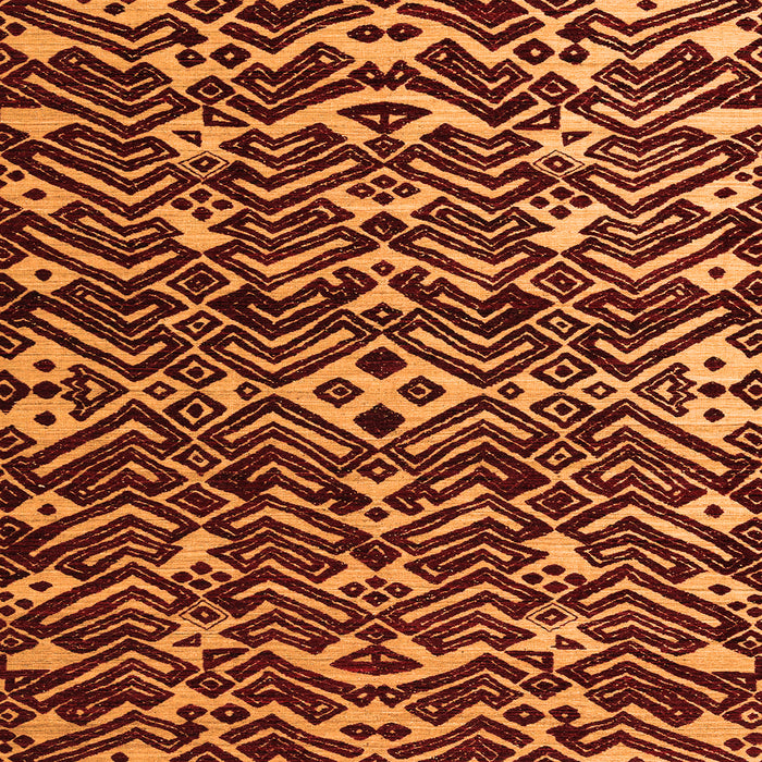 Square Machine Washable Abstract Orange Modern Area Rugs, wshabs4789org
