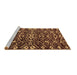 Sideview of Machine Washable Abstract Brown Modern Rug, wshabs4789brn