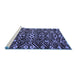 Sideview of Machine Washable Abstract Blue Modern Rug, wshabs4789blu