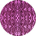 Round Machine Washable Abstract Pink Modern Rug, wshabs4789pnk