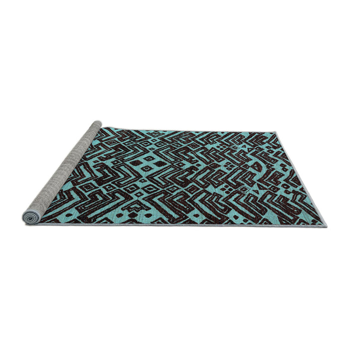 Sideview of Machine Washable Abstract Light Blue Modern Rug, wshabs4789lblu
