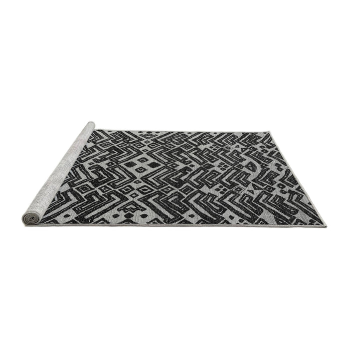 Sideview of Machine Washable Abstract Gray Modern Rug, wshabs4789gry
