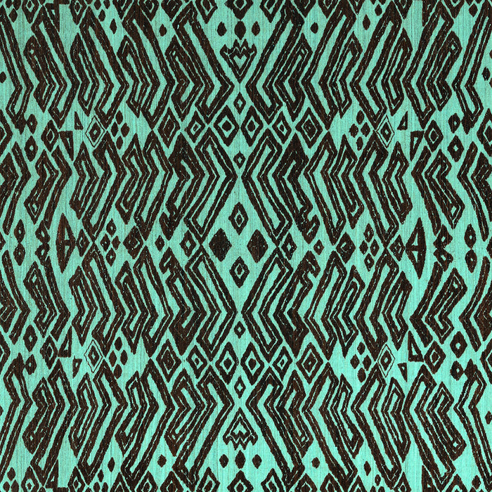 Square Abstract Turquoise Modern Rug, abs4789turq
