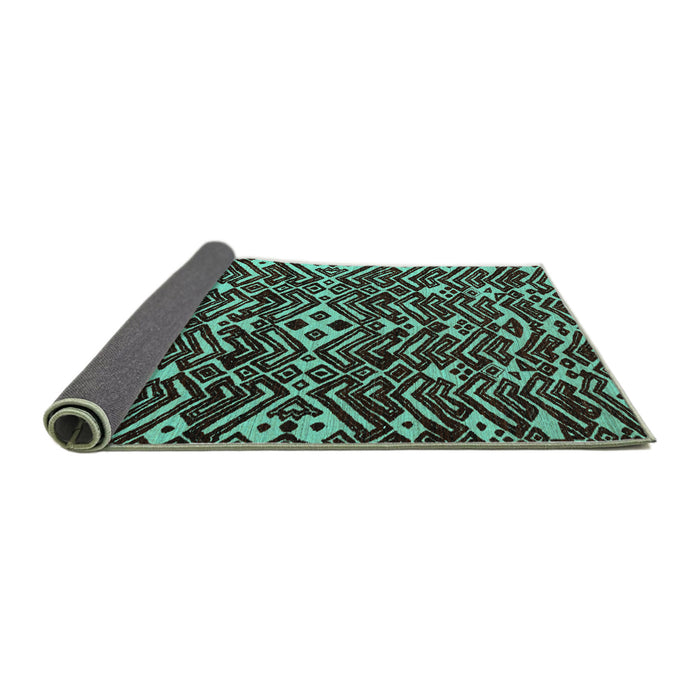 Sideview of Abstract Turquoise Modern Rug, abs4789turq