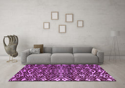 Machine Washable Abstract Purple Modern Area Rugs in a Living Room, wshabs4789pur