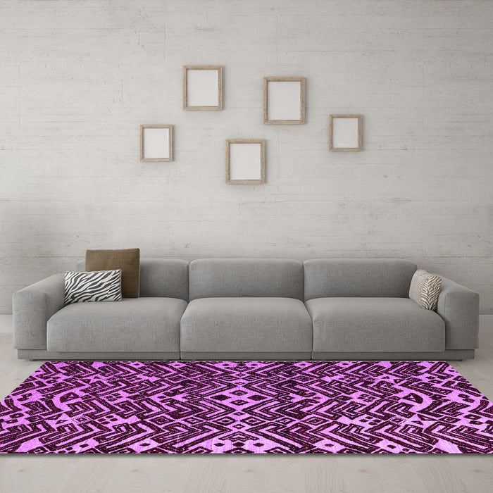 Machine Washable Abstract Purple Modern Area Rugs in a Living Room, wshabs4789pur