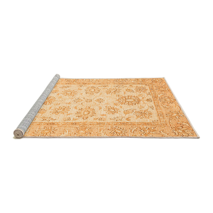 Sideview of Machine Washable Oriental Orange Traditional Area Rugs, wshabs478org