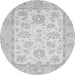 Round Oriental Gray Traditional Rug, abs478gry