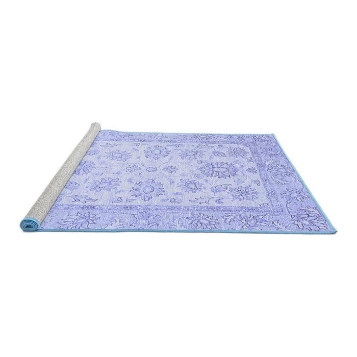Sideview of Machine Washable Oriental Blue Traditional Rug, wshabs478blu