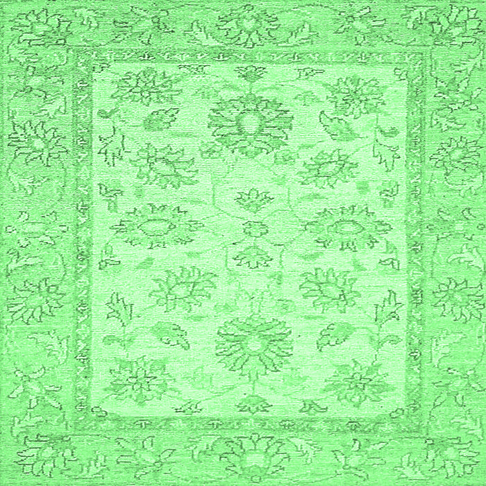 Square Oriental Emerald Green Traditional Rug, abs478emgrn