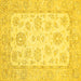 Square Oriental Yellow Traditional Rug, abs478yw