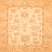 Square Oriental Orange Traditional Rug, abs478org