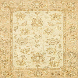 Square Machine Washable Abstract Sun Yellow Rug, wshabs478