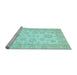 Sideview of Machine Washable Oriental Light Blue Traditional Rug, wshabs478lblu