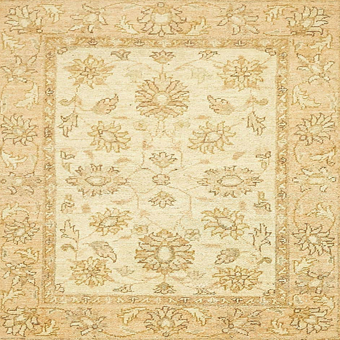 Square Abstract Sun Yellow Oriental Rug, abs478