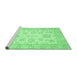 Sideview of Machine Washable Oriental Emerald Green Traditional Area Rugs, wshabs478emgrn