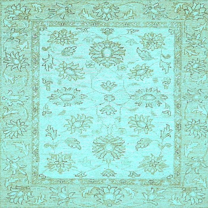 Square Oriental Light Blue Traditional Rug, abs478lblu