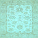 Square Oriental Light Blue Traditional Rug, abs478lblu