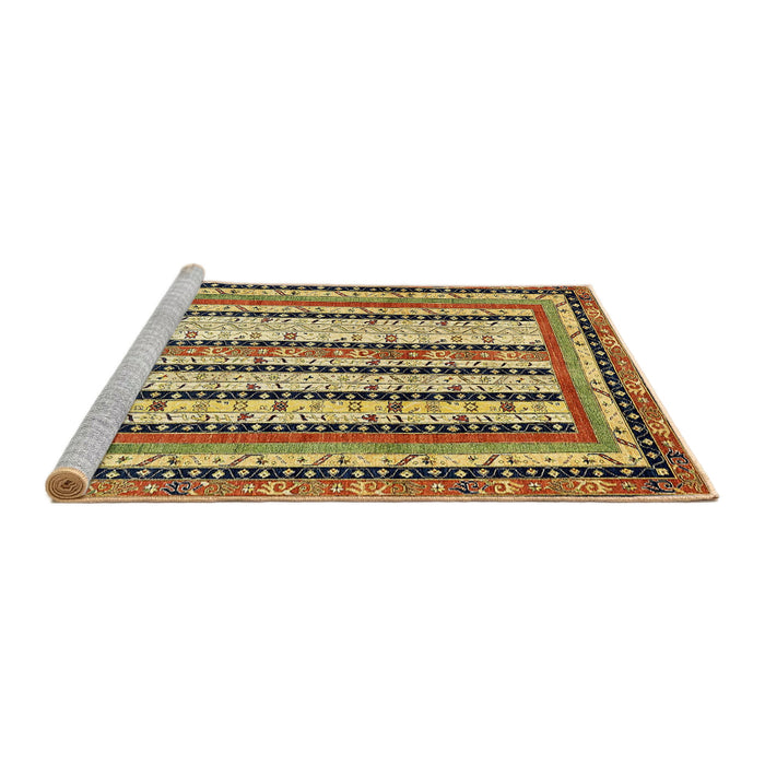 Sideview of Machine Washable Abstract Red Brown Rug, wshabs479