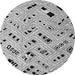 Round Machine Washable Solid Gray Modern Rug, wshabs4790gry