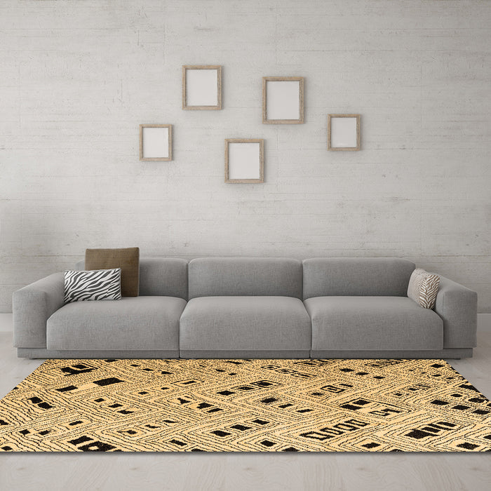 Machine Washable Solid Brown Modern Rug in a Living Room,, wshabs4790brn