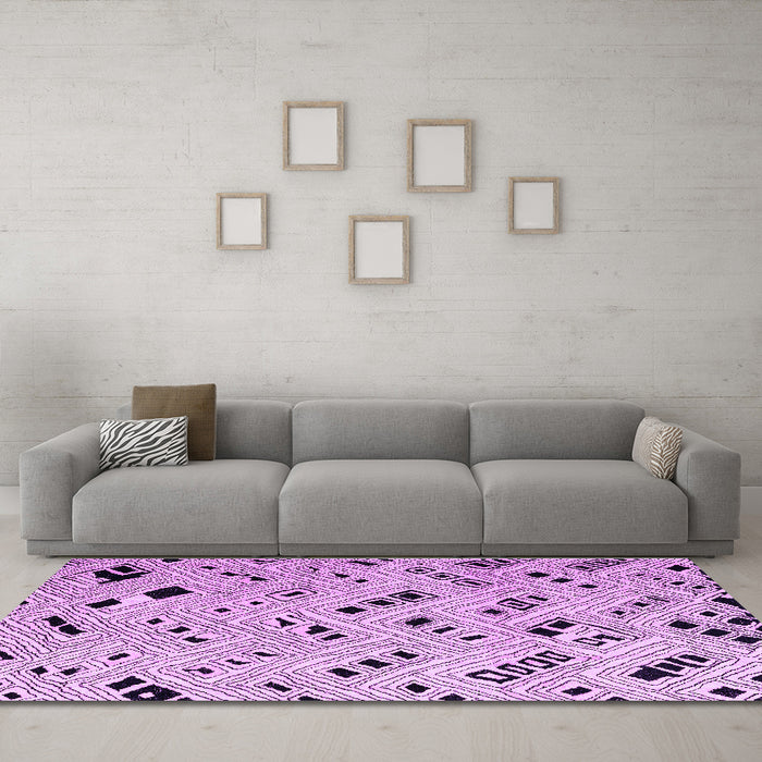 Machine Washable Solid Purple Modern Area Rugs in a Living Room, wshabs4790pur