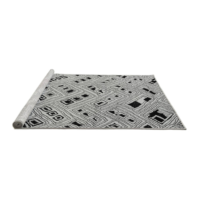 Sideview of Machine Washable Solid Gray Modern Rug, wshabs4790gry