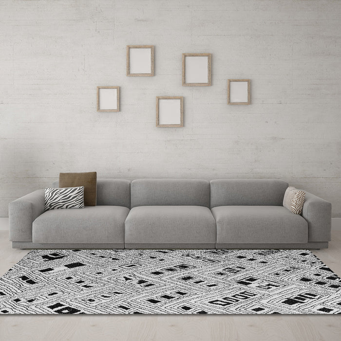 Machine Washable Solid Gray Modern Rug in a Living Room,, wshabs4790gry