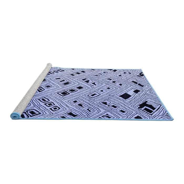 Sideview of Machine Washable Solid Blue Modern Rug, wshabs4790blu