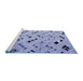 Sideview of Machine Washable Solid Blue Modern Rug, wshabs4790blu