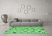 Machine Washable Solid Emerald Green Modern Area Rugs in a Living Room,, wshabs4790emgrn