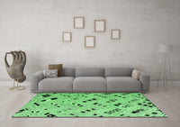 Machine Washable Solid Emerald Green Modern Rug, wshabs4790emgrn