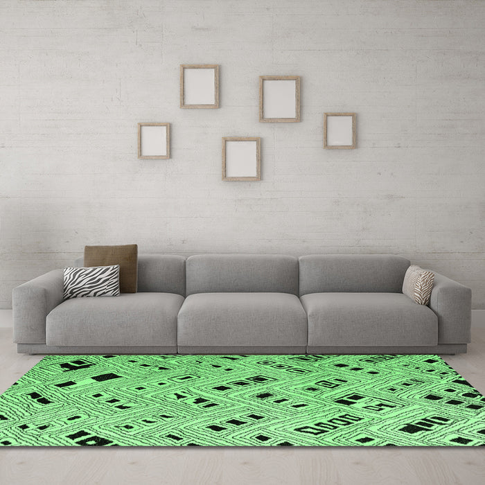 Machine Washable Solid Emerald Green Modern Area Rugs in a Living Room,, wshabs4790emgrn