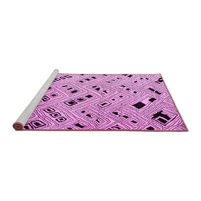 Sideview of Machine Washable Solid Pink Modern Rug, wshabs4790pnk