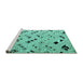 Sideview of Machine Washable Solid Turquoise Modern Area Rugs, wshabs4790turq