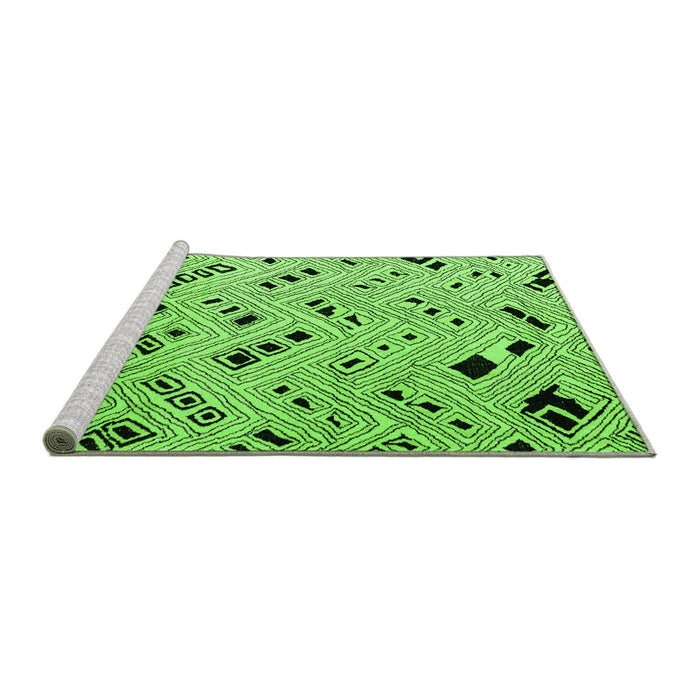 Sideview of Machine Washable Solid Green Modern Area Rugs, wshabs4790grn