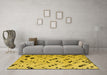 Machine Washable Solid Yellow Modern Rug in a Living Room, wshabs4790yw