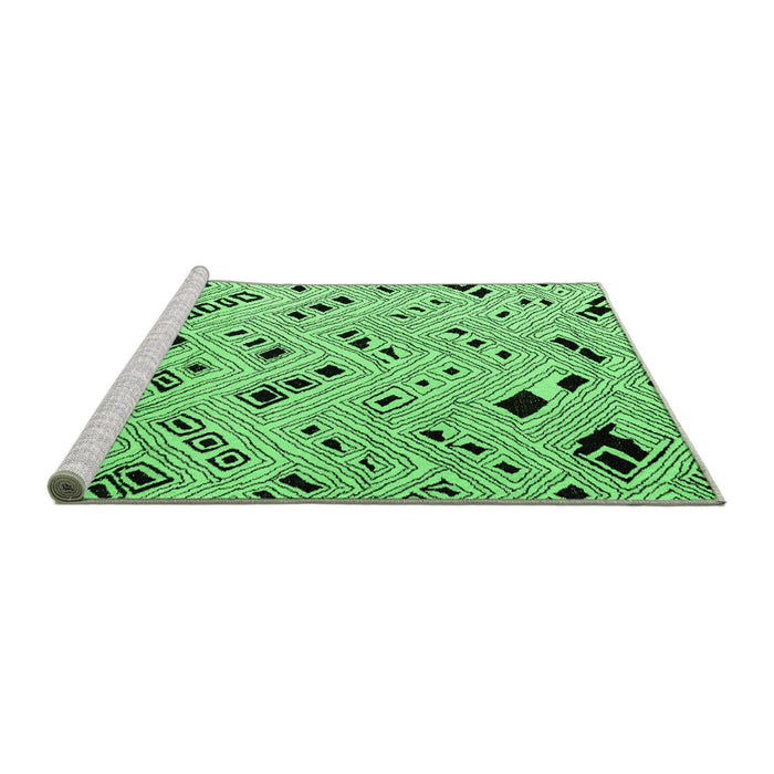 Sideview of Machine Washable Solid Emerald Green Modern Area Rugs, wshabs4790emgrn