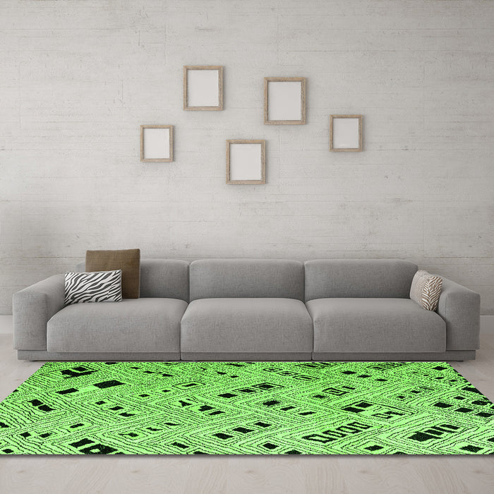 Machine Washable Solid Green Modern Area Rugs in a Living Room,, wshabs4790grn