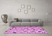 Machine Washable Solid Pink Modern Rug in a Living Room, wshabs4790pnk