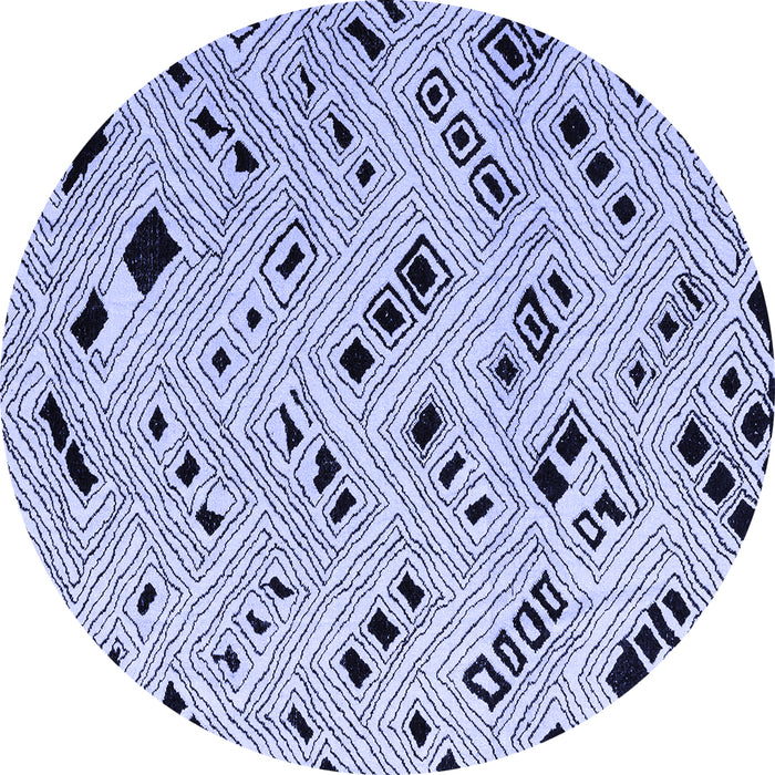 Round Solid Blue Modern Rug, abs4790blu