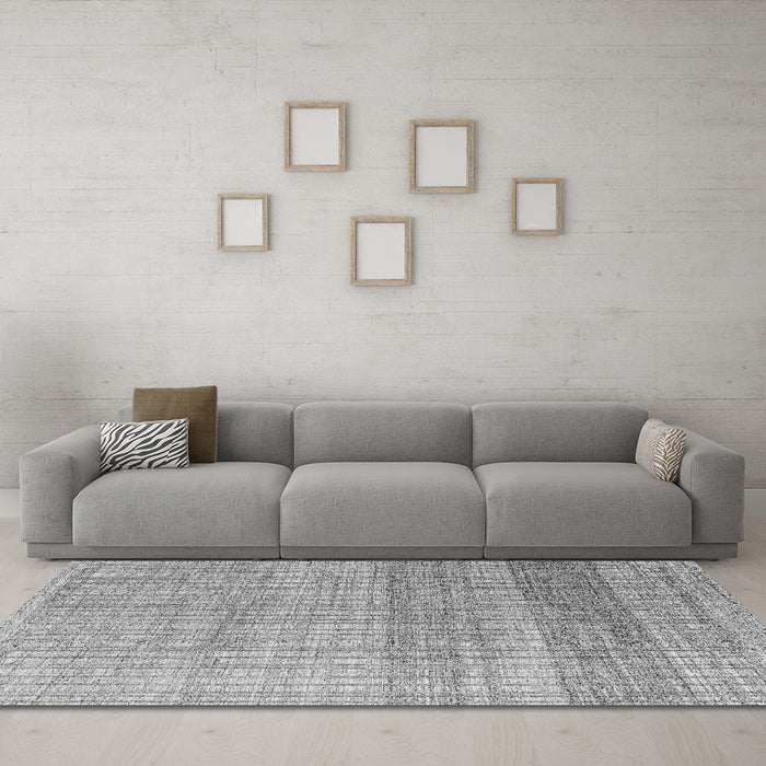Machine Washable Solid Gray Modern Rug in a Living Room,, wshabs4791gry