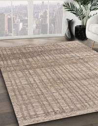 Abstract Dark Almond Brown Solid Rug, abs4791