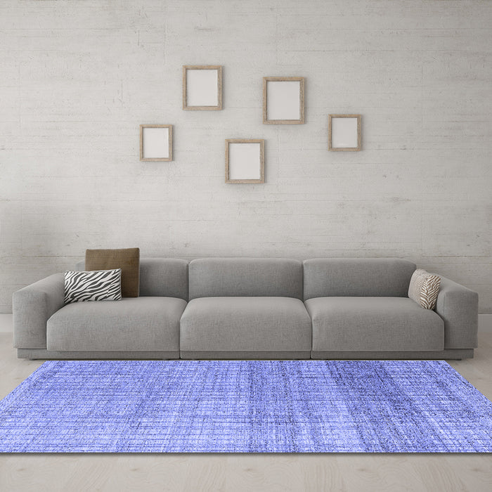 Machine Washable Solid Blue Modern Rug in a Living Room, wshabs4791blu